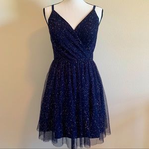 Speechless Navy Glitter Party Dress